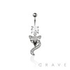 316L SURGICAL STEEL MULTI CZ FOX BELLY BUTTON NAVEL RING 
